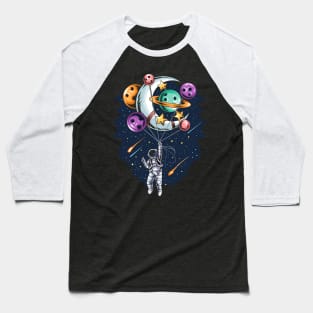 Astronaut Grab All Planets Baseball T-Shirt